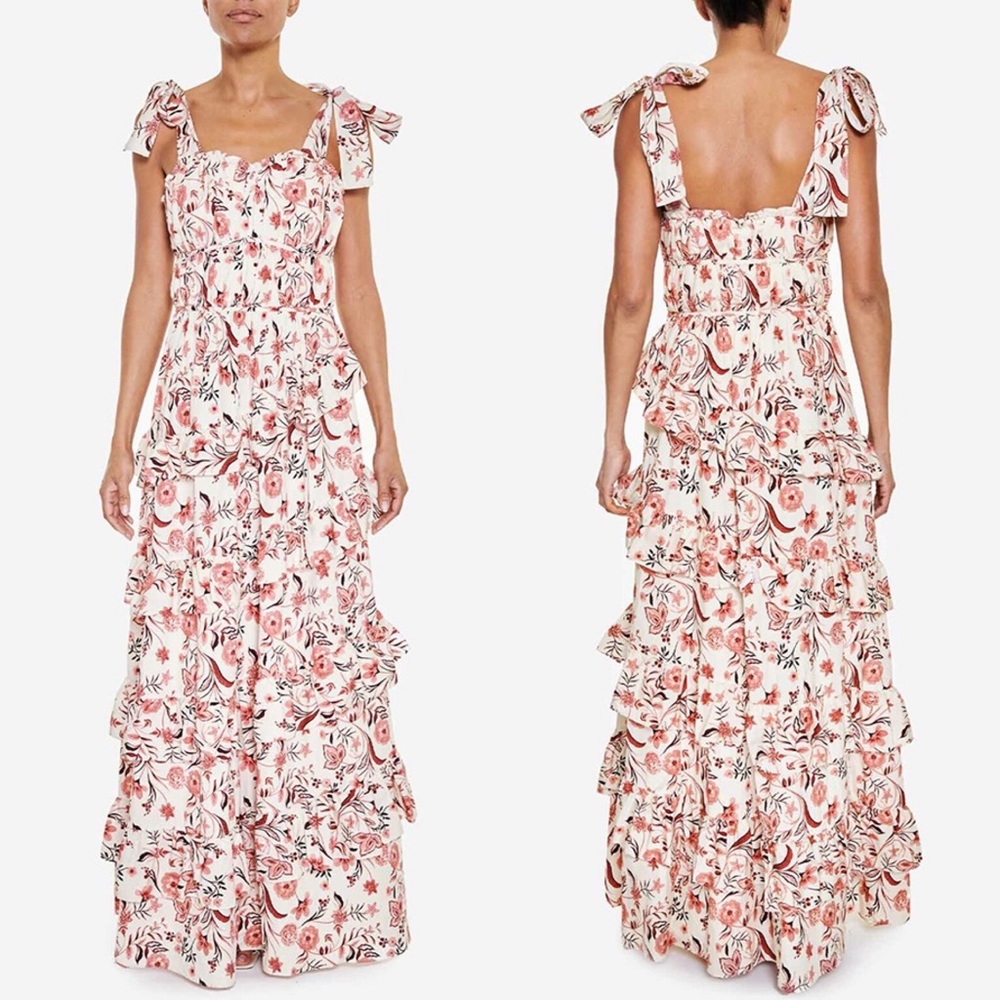 NWT TRUE DECADENCE CREAM FLORAL MAXI DRESS